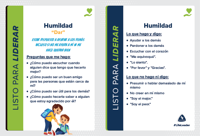 LL Action Card Elementary - Humility - Spanish